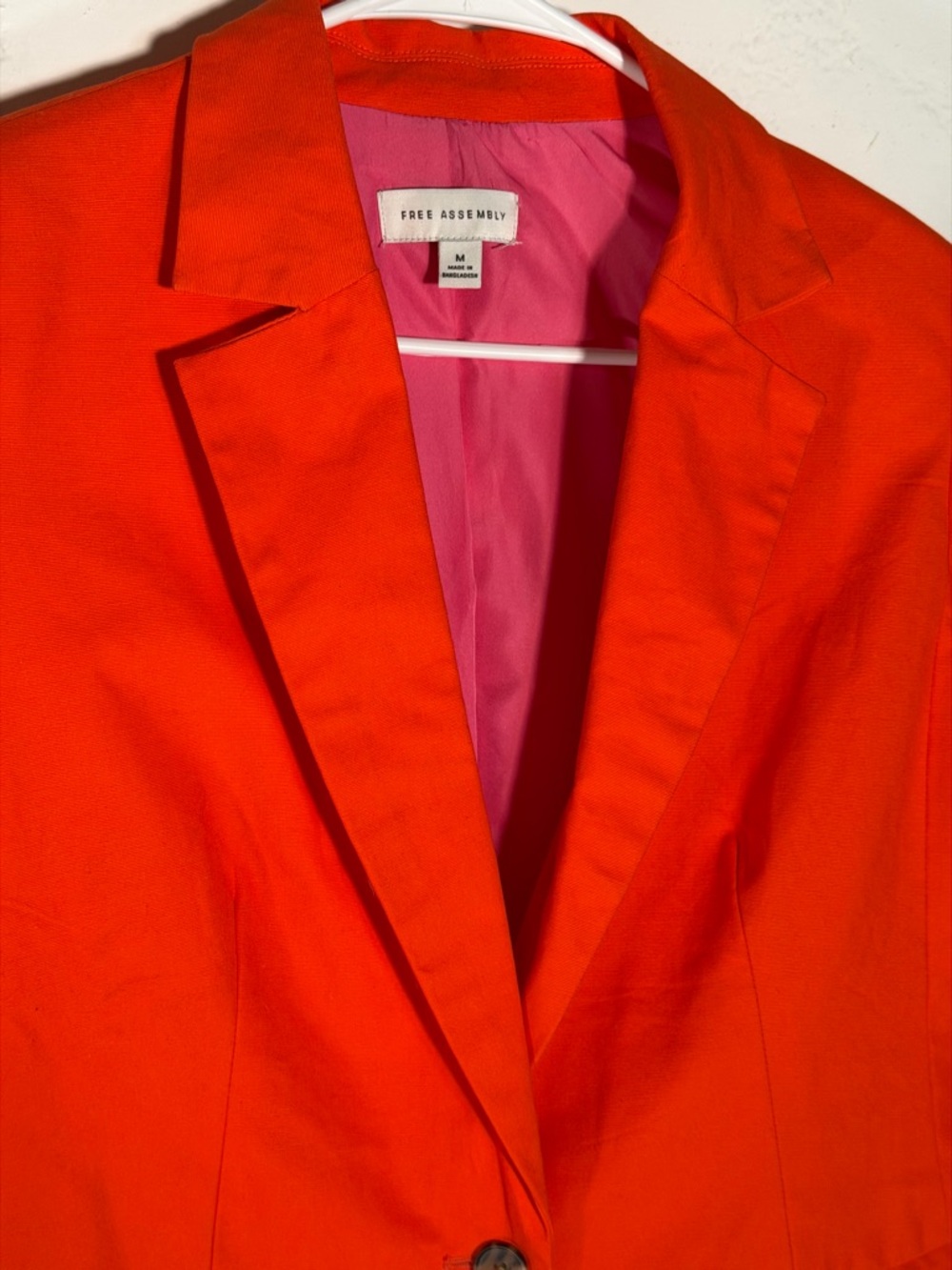 Bright Orange Single-Button Tailored Blazer - classic style - Picture 4 of 16